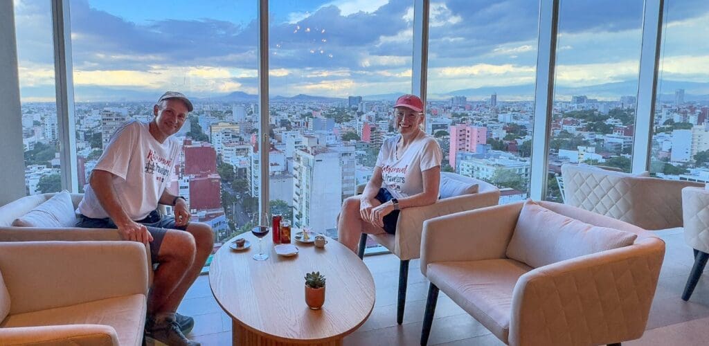 John & Bev at the Hilton Hotel with a view!