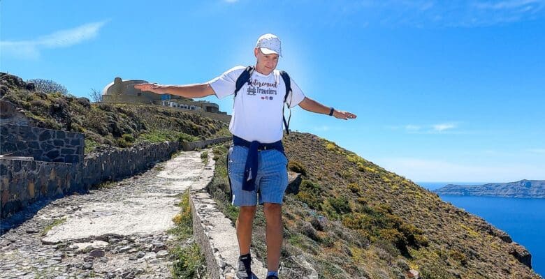 john walking on a ledge