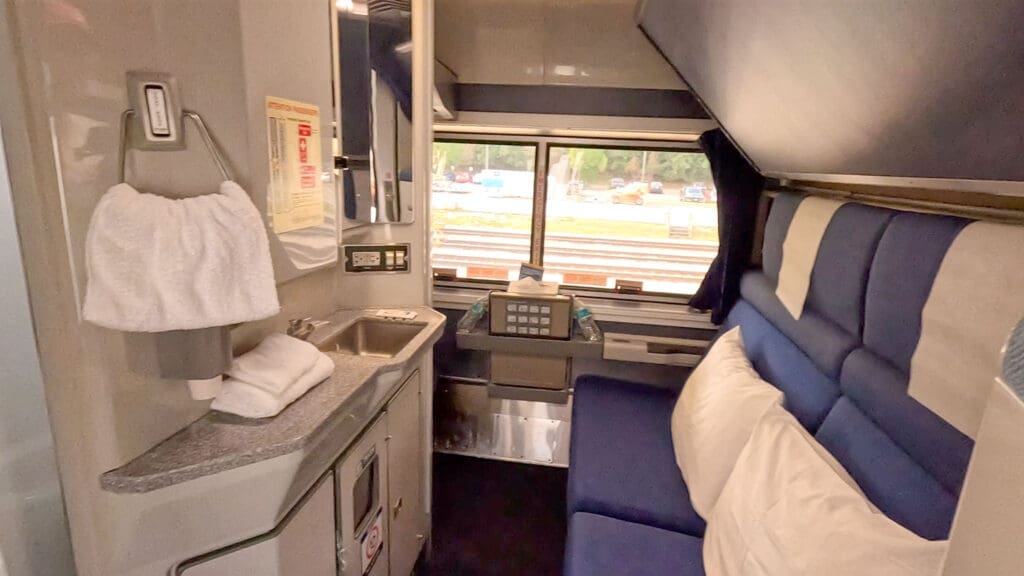 A view of the Amtrak Bedroom.