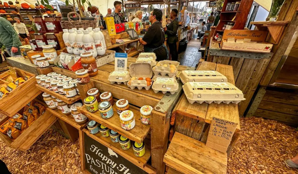 a variety of goods at a local market