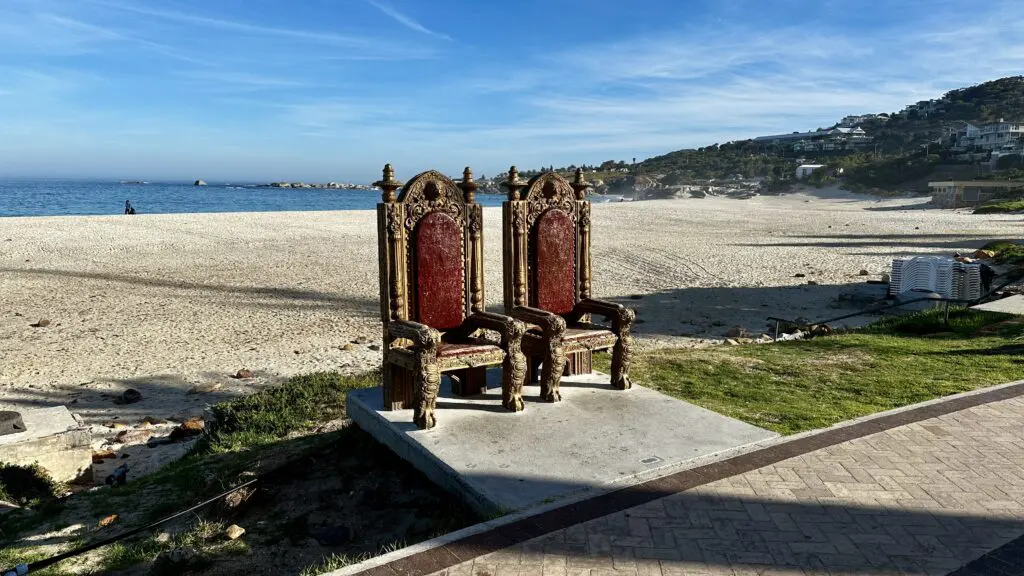 2 chairs at beach in Camps Bay