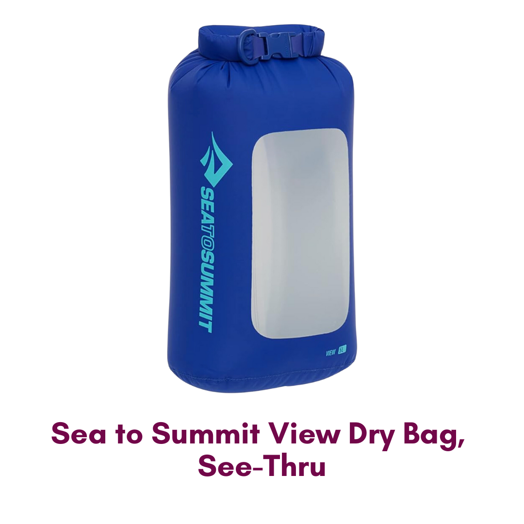 A blue dry bag