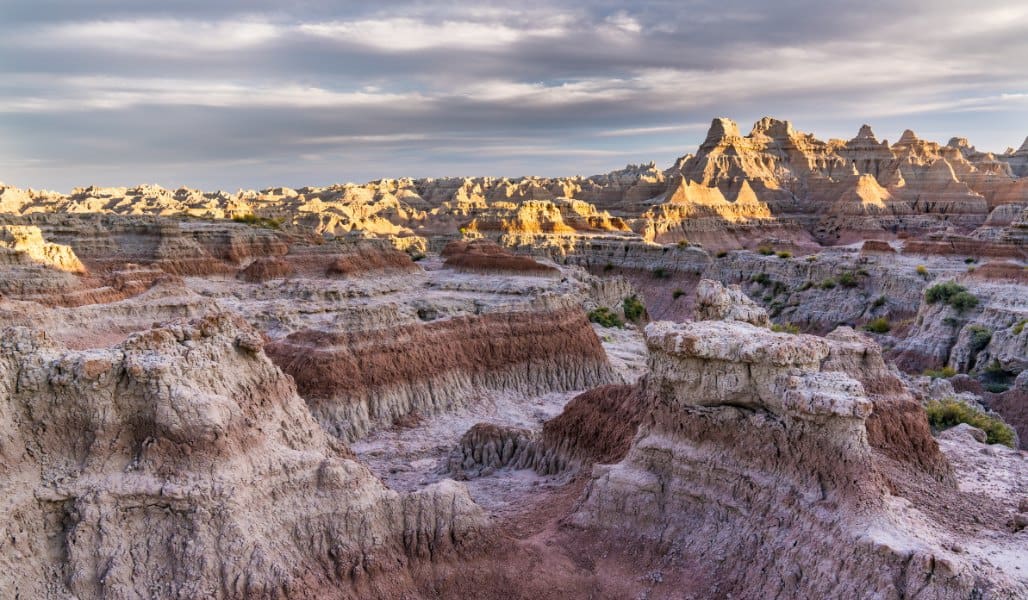 barren landscape of badlands national park