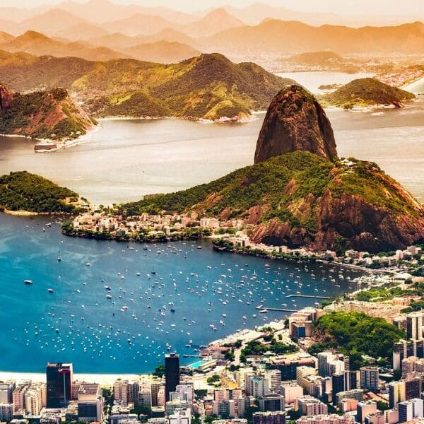 rio de janeiro bay and mountains