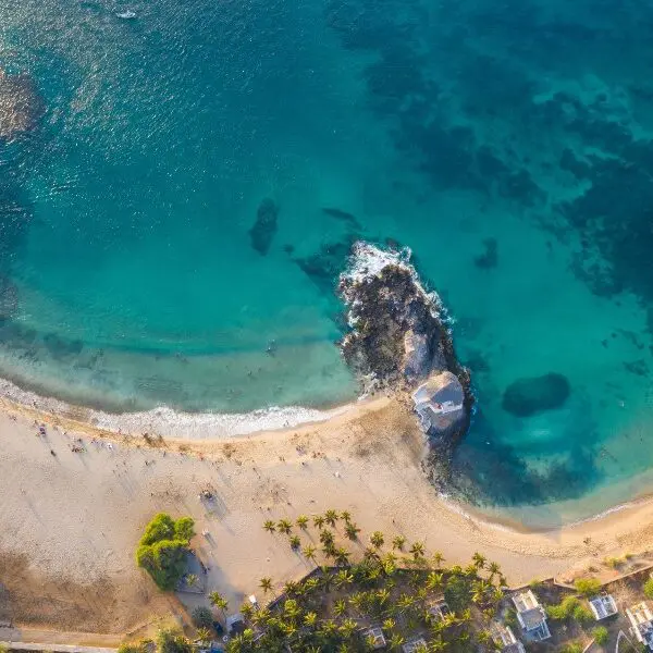 secluded bay and beach area in cape verde Africa