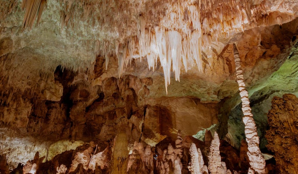 stalagmites and stalactites in Carlsbad caverns