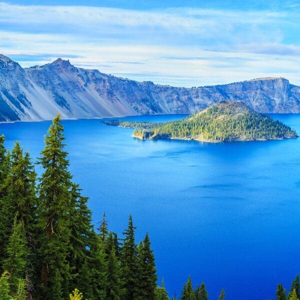 crater lake with wizard island