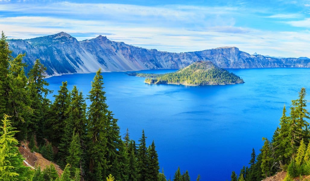 crater lake with wizard island