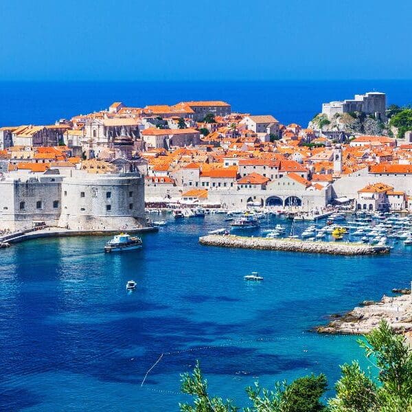 blue waters and old town of dubrovnik croatia