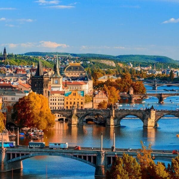 bridges and river in czechia