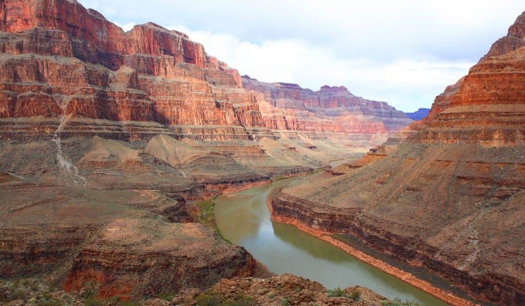 river and canyon walls from grand canyon national park