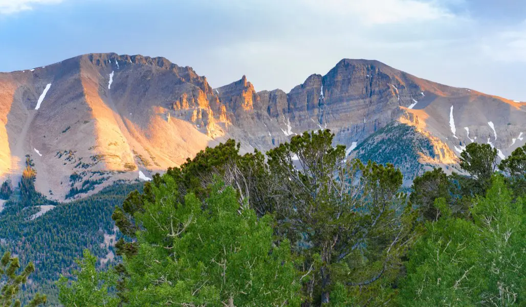 high mountains and trees in great basin national park