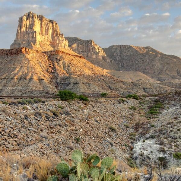 rocky and barren landscape of Guadalupe mountains national park