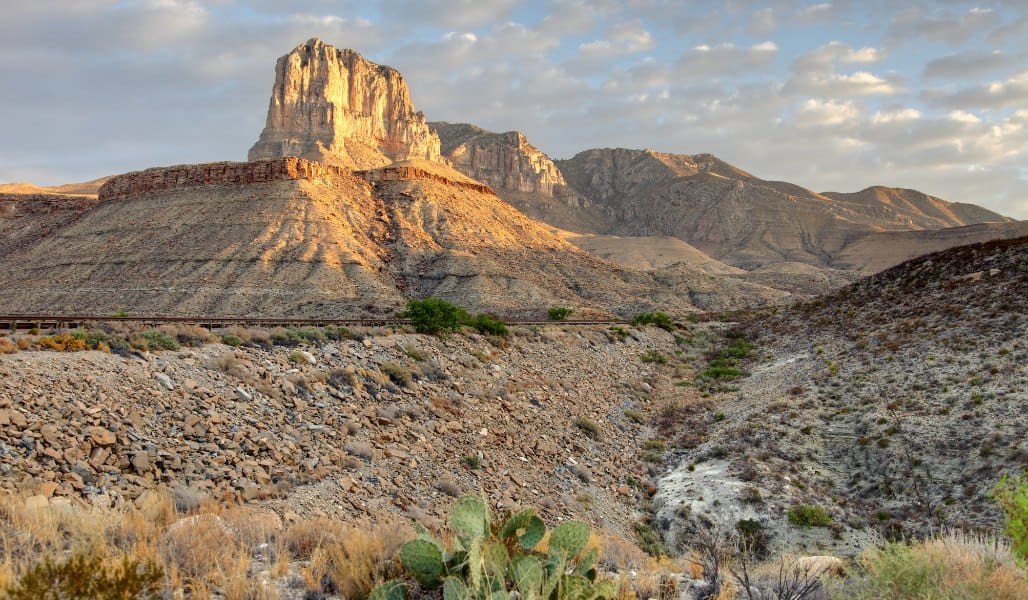 rocky and barren landscape of Guadalupe mountains national park