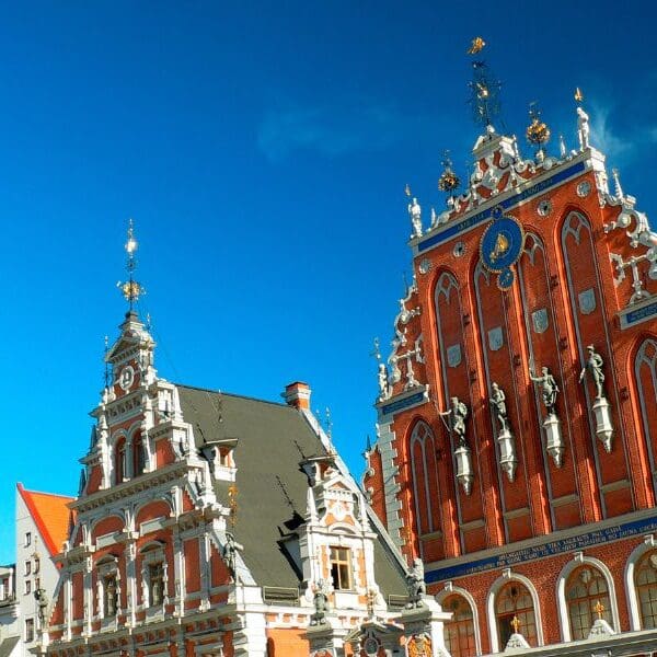 colorful buildings in Latvia