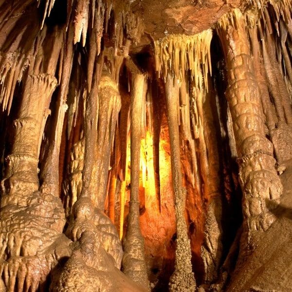 stalactites and stalagmites in mammoth cave national park