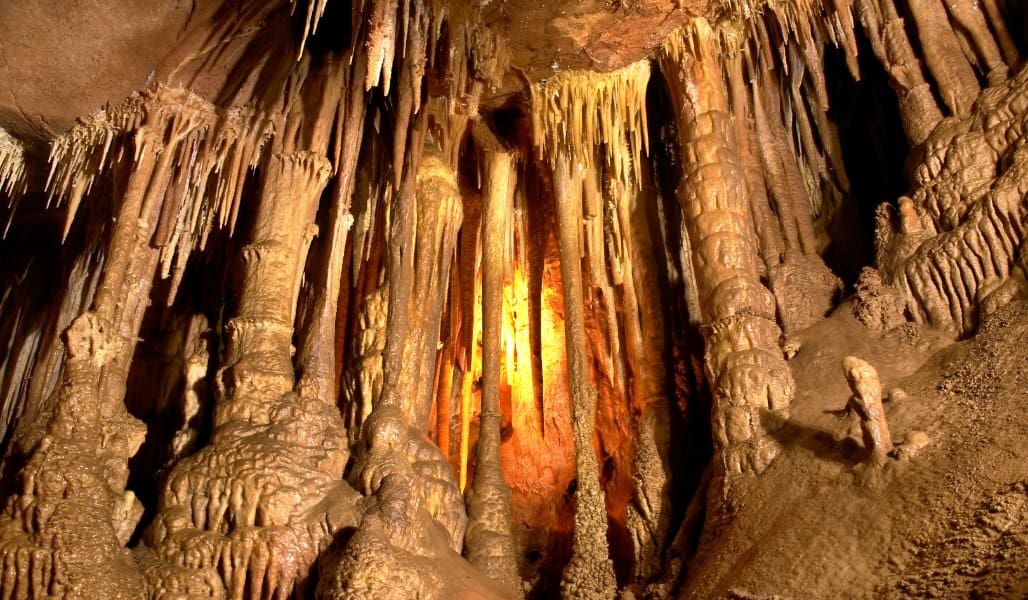 stalactites and stalagmites in mammoth cave national park