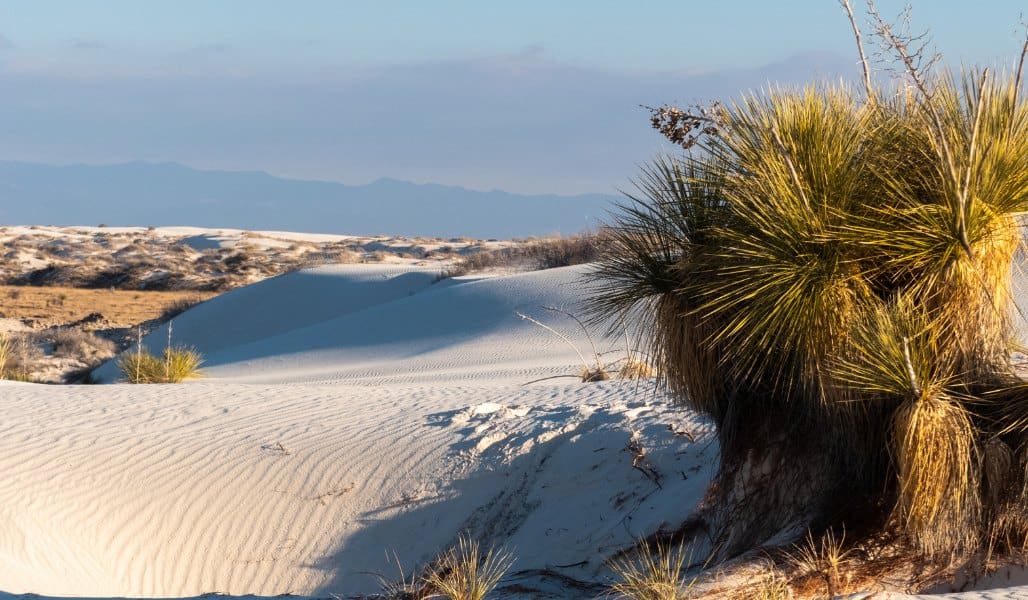 white sand dunes of white sands national park in new mexico