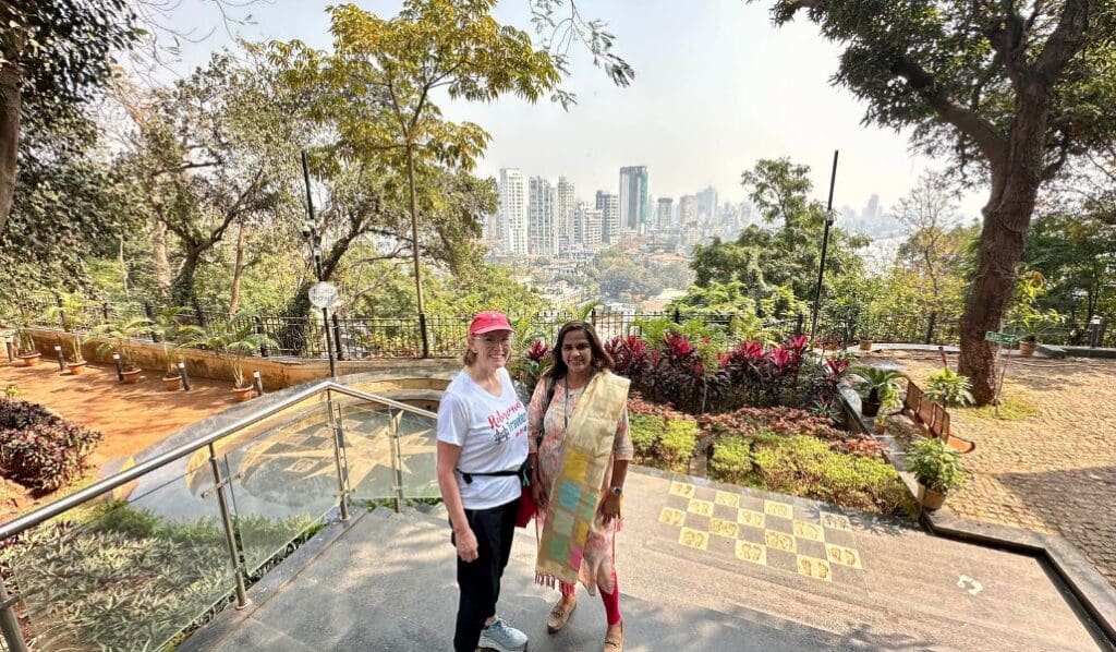 2 women at the mumbai hanging gardens