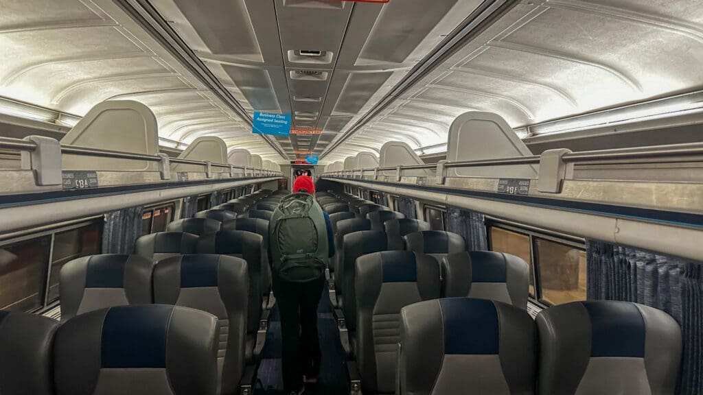 coach seating in Amtrak